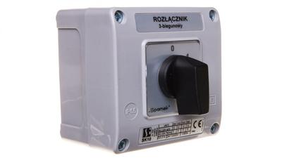 Cam Switch 0-1 3P 10A In Housing Black Knob Sk10-2.8211Ob11