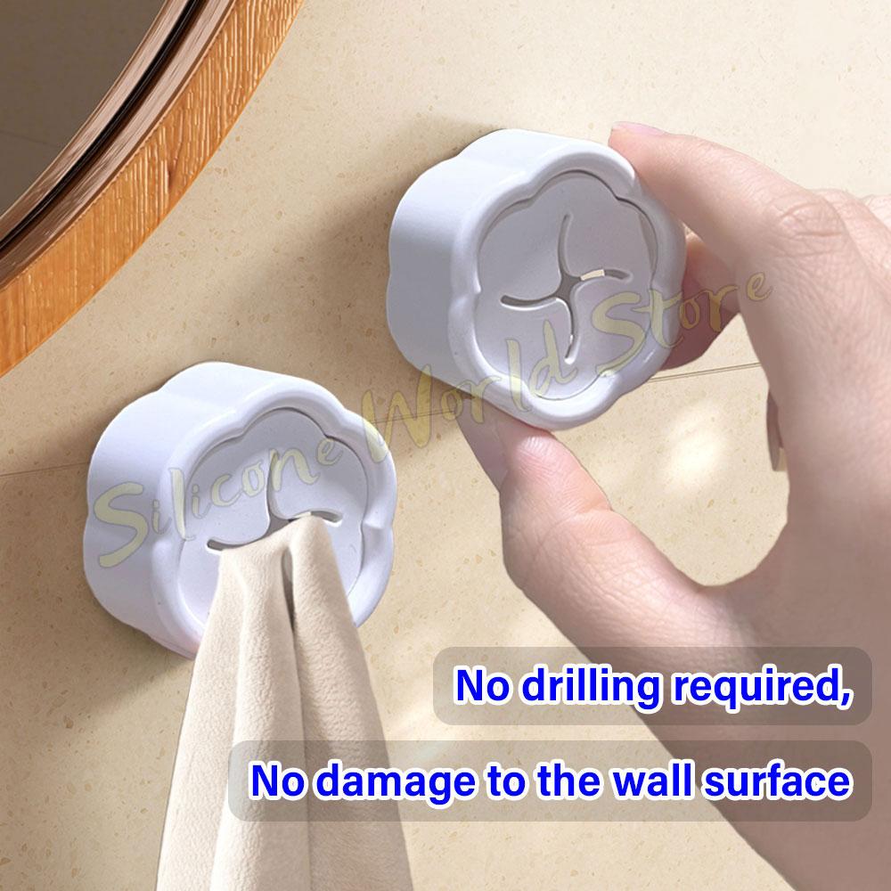 SW 5/3PCS Non Punching Towel Storage Clip Gloves Dishcloth Rack Kitchen Bathroom Self-adhesive Hook Hole Clips Wall Hanging Plug