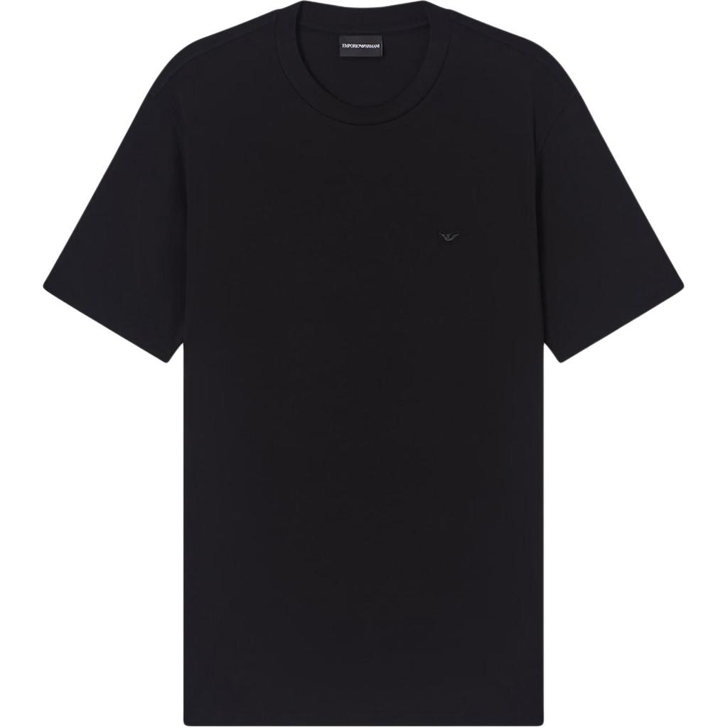 Emporio Armani Solid Color Round Neck Eagle Logo Embroidered Short Sleeve T-Shirt Men tops EM004586-AF13721-UC001