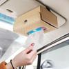 CIRADA Leather Car Interior Sun Visor PU Leather Tissue Case Storage, Stain-Resistant, Cover, (Beige)