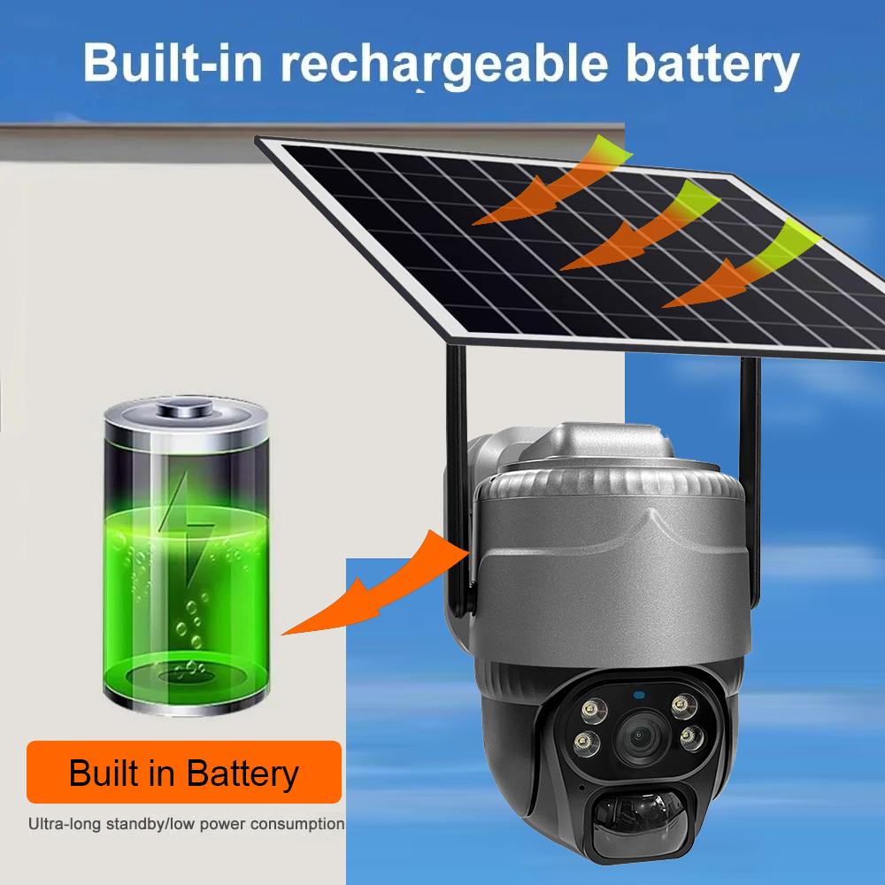 Solar-powered Surveillance Camera, Waterproof IP Network Camera, WIFI/4G Wireless Smart CCTV Recorder