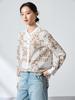 Ink Wash Silk Retro Print Shirt - Spring Slimming Henley Collar Cardigan Top