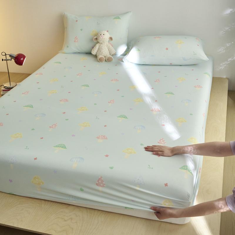 Cartoon Printed Mattress Summer Student Dormitory Bedspread Mattress All-Inclusive Protective Cover Sheet Cover Non-Slip Bedding