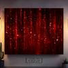 One piece of red shiny stars and light party backdrop fabric - deep wine red night sky glitter banner  polyester fabric