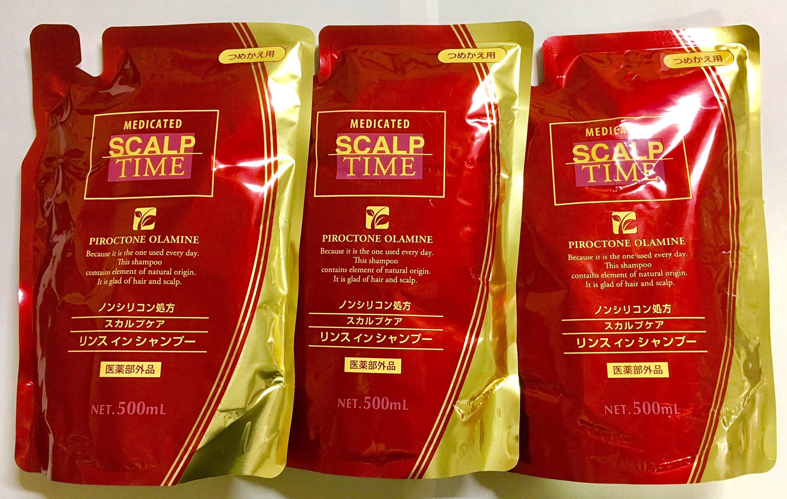 

Medicated Scalp Time Refill 500ml 3pcs Shampoo Rinse-in