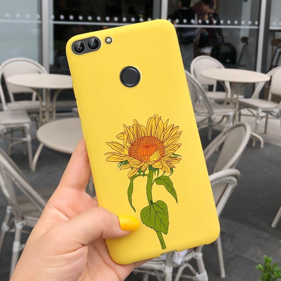 For Huawei P Smart Case For Huawei P Smart 2018 Daisy Flower Phone Case FIG-LX1 Soft Tpu Silicone Back Cover On PSmart 5.65" Bag