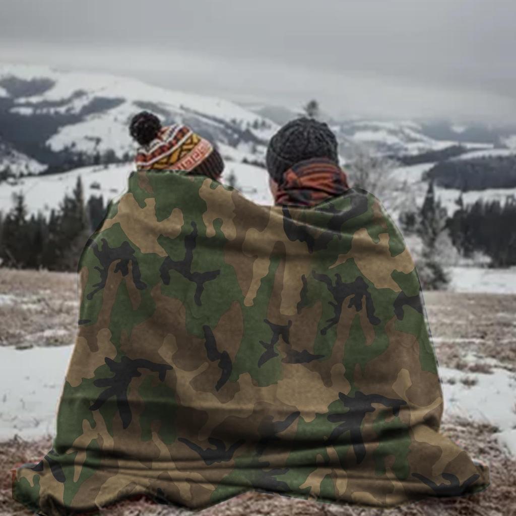 Tencen Camouflage Lightweight with Storage Perfect for Car Home and 150x200cm Blanket, Fluffy, Warm, Fleece, Bag, Camping, Outdoors, Camping, Sofas,