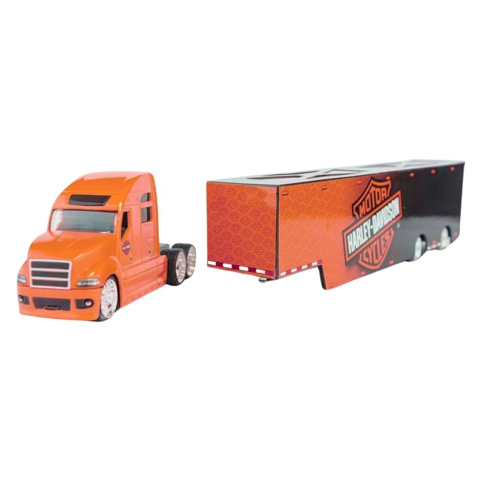 Maisto Scale Trailer Truck Custom Orange Diecast Model Car 11516 1/64 Harley-Davidson (ORANGE)