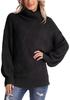 2026 Autumn/Winter Women's Loose High Neck Cable Knit Sweater Pullover