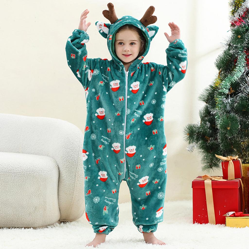 Tuta Calda in Flanella con Design Animale per Bambini Piccoli, Maschi e Femmine