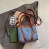 Portable Denim Tote Bag Women's Shoulder Underarm Bucket Bag