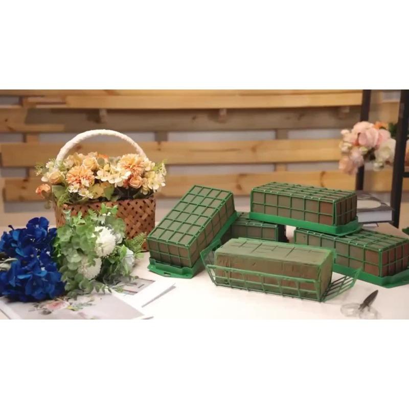 2pcs Rectangular Floral Foam Cage Flower Stand Plastic Net Table Wall Hanging Decoration Special Shaped Flower Arrangement Mud