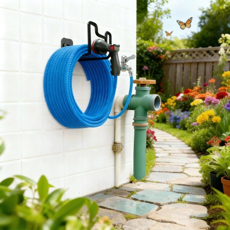 Wall Mount Hose Holder Garden Garage Organization Hook Water Hose Heavy Duty Rack Outdoor Garage Extension Cord