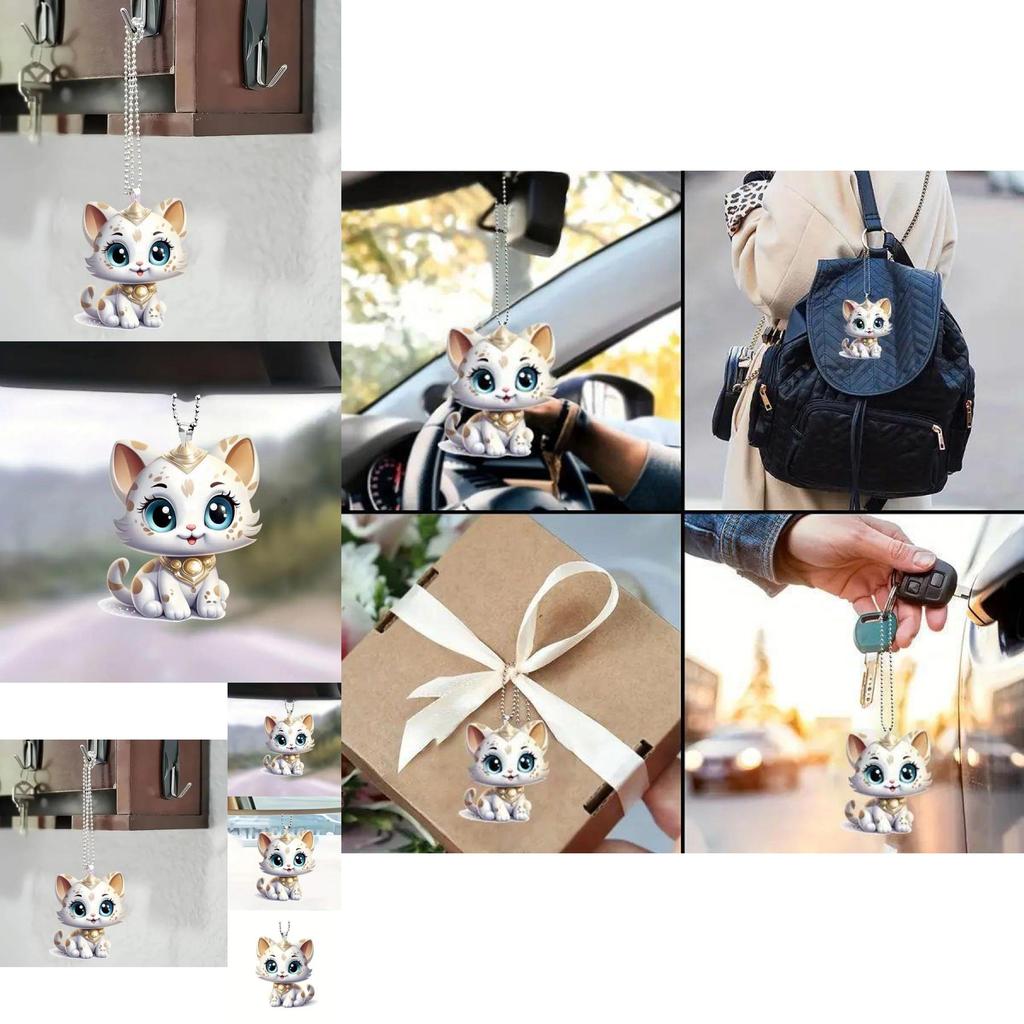 Charming Acrylic Animal Hanging Ornament For Car Interior Decoration In Vibrant Style