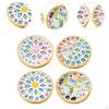 4 Pieces DIY Mosaic Coaster Handmade Craft for Playdates School Art Projects sunflower