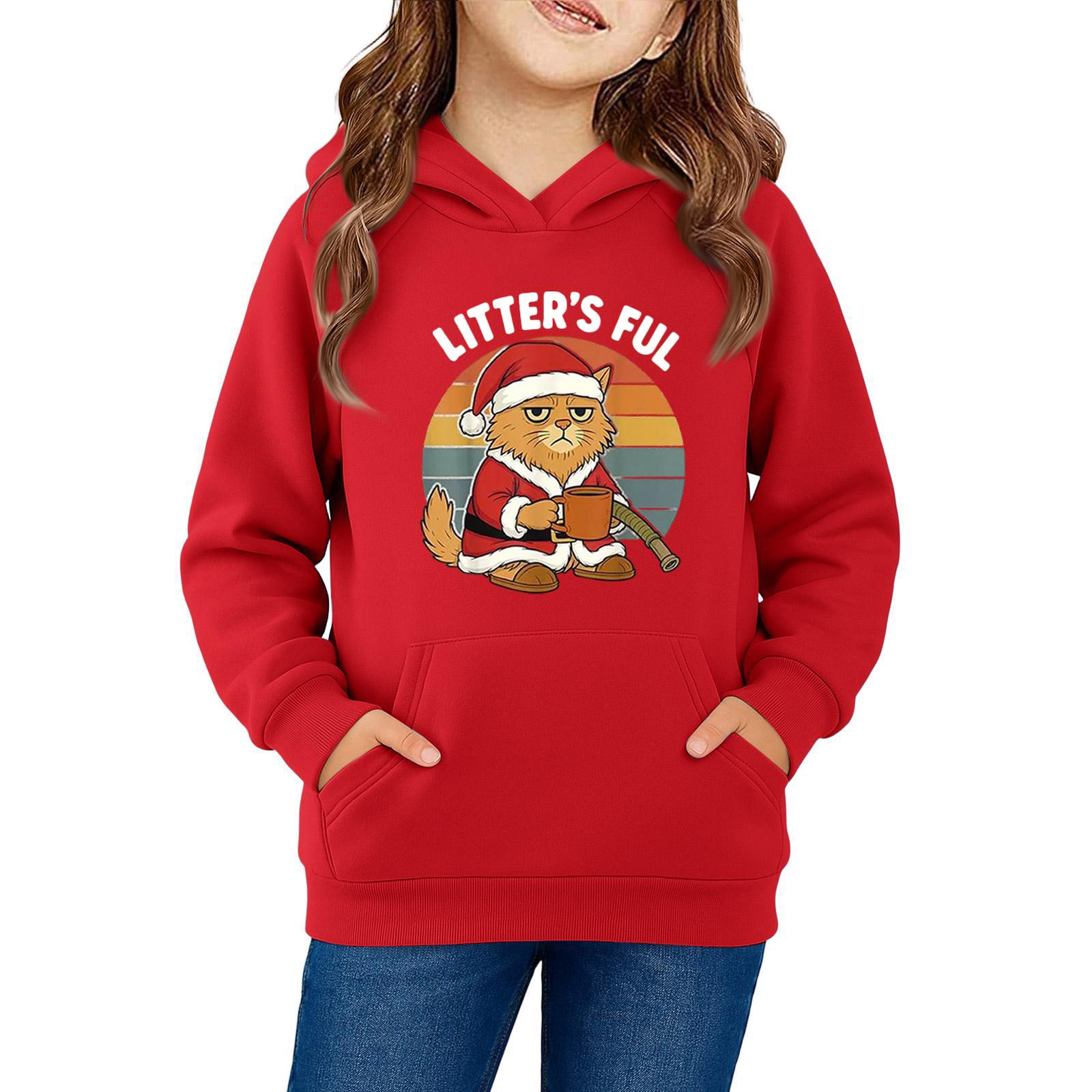 

Толстовки для девочек-подростков, толстовки с длинным рукавом, пуловер с завязками, симпатичная толстовка большого размера 160 красный