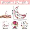 2D Flat "I Love You To The Moon and Back" Romantic Moon-Shaped Acrylic Decorative Desktop, Red and Pink Rose Pattern Design, Suitable for Wall Decorat