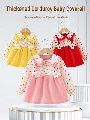 Wasserdichter Herbst-Prinzessinnen-Overall: Stilvolles, schmutzabweisendes Schutzkleid für Mädchen