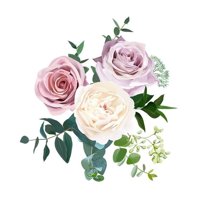 

Three Ratels Qcf4 акварельный букет цветов автомобильная наклейка виниловая ПВХ наклейка для дома, комнаты, стены, окна, двери, холодильника, кухни 30cm(11.81 inch)