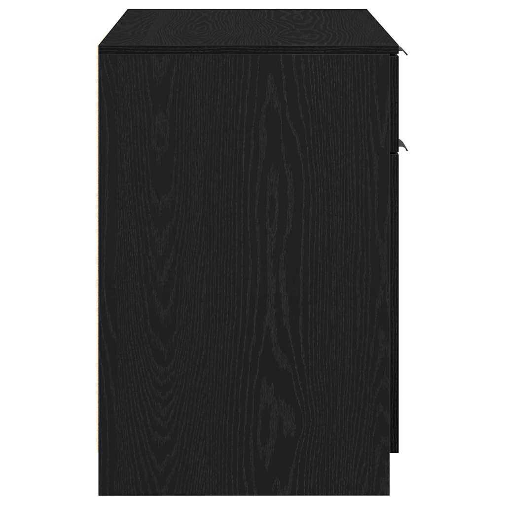 Desk with Storage Black Oak Look 100 x 50 x 75 cm