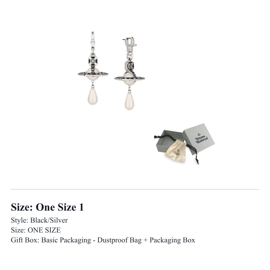 Vivienne Westwood Earrings Women's Black/Silver 62020181-02P740
