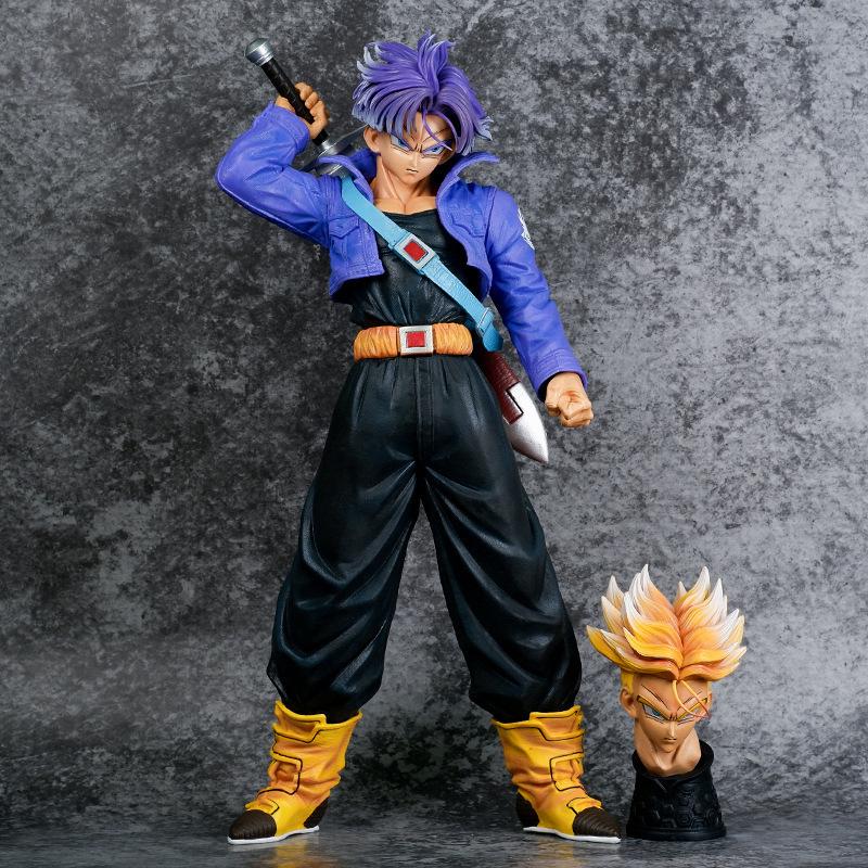 Dragon Ball, Trunks Figure, Big Special Super Saiyan Double Head Carving Large Statue Model Ornament Gift
