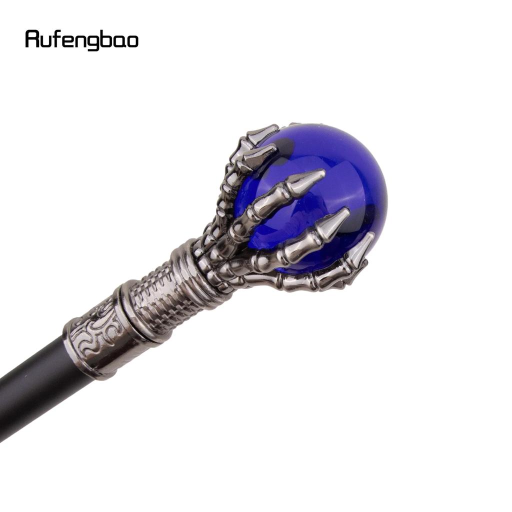 Blå glaskula Steampunk Walking Cane Mode Dekorativ Walking Stick Gentleman Lyx Crosier Knop Walking Stick 93cm
