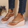 Fashion Summer Wedge Flip Flops for Women 2025 Fashion Clip Toe Platform Slippers Woman Lightweight Thick Bottom Non Slip Beach Sandals