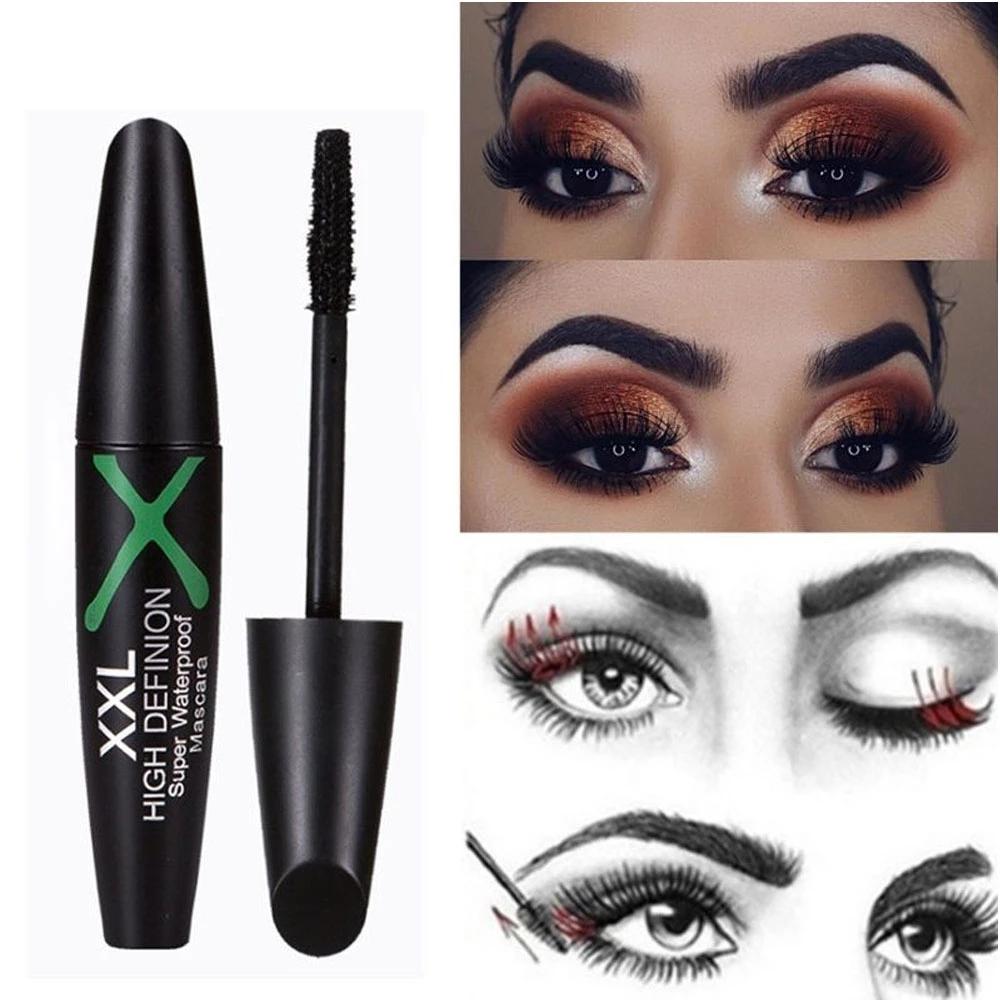 4D Silk Fiber Mascara Eyelashes Lengthening Mascara Waterproof Long Lasting Lash Black Eyelashes Extension Make Up