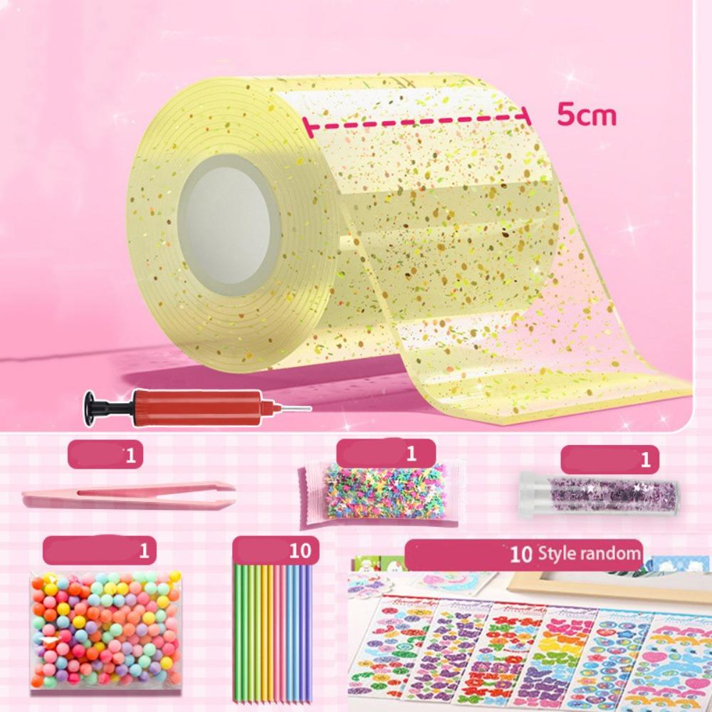 Transparent Blowing Bubble Full Set Reusable Nano Tape Crafts Nano Tape Toys School Supplies