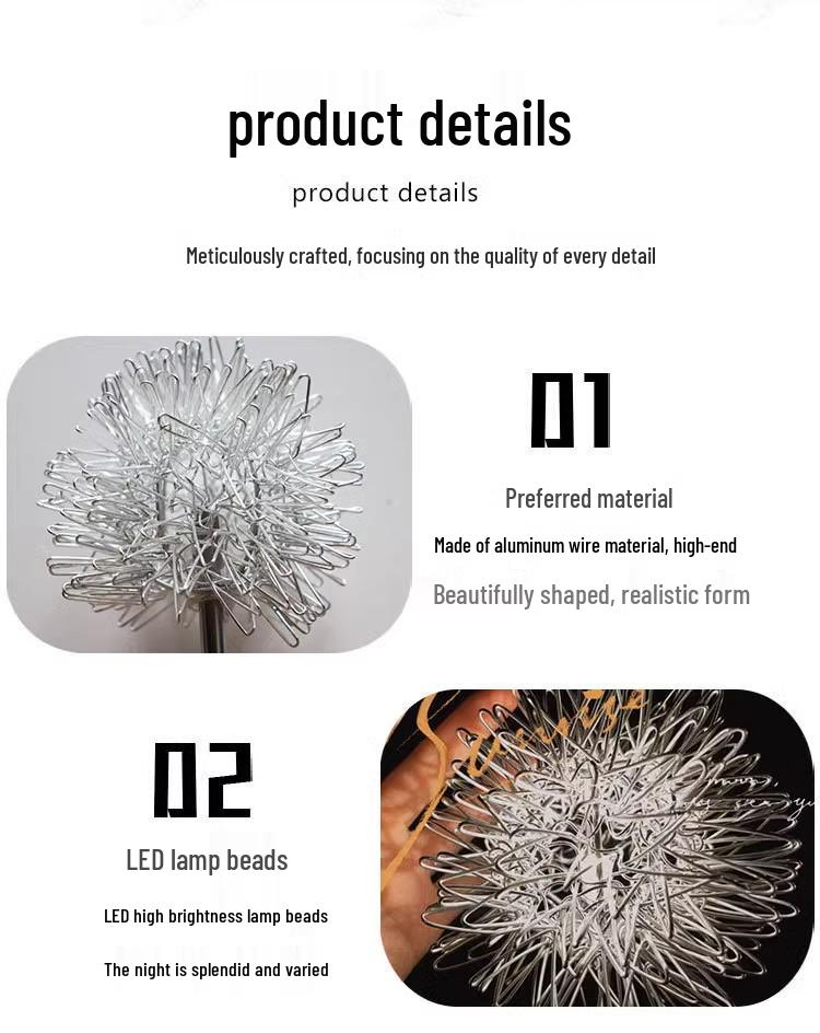 Solar Dandelion Lamp - Waterproof Outdoor Landscape Light with Ground Plug