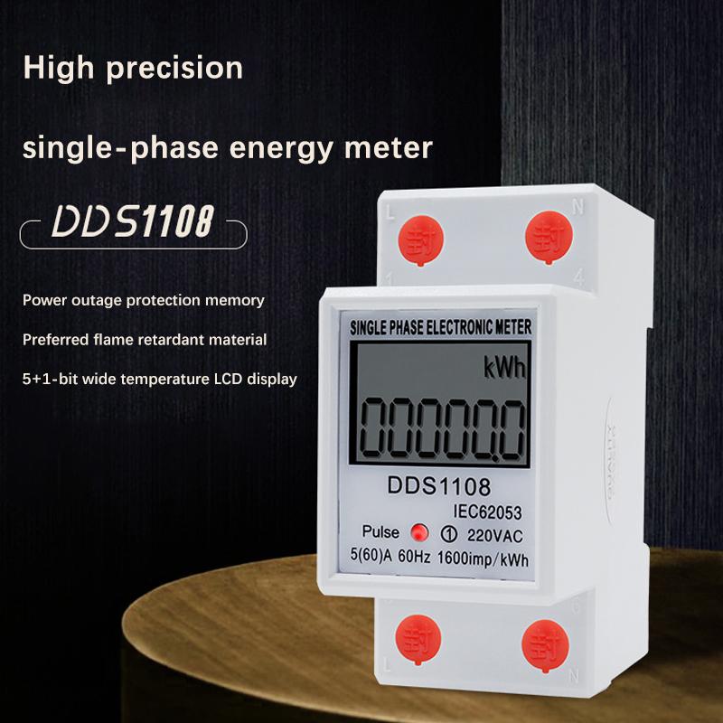 60A Dds1108 Lcd Digitalt Display Enfase Energimåler Med Bakgrunnsbelysning Enfase Energimåler Testmålere Detektorer