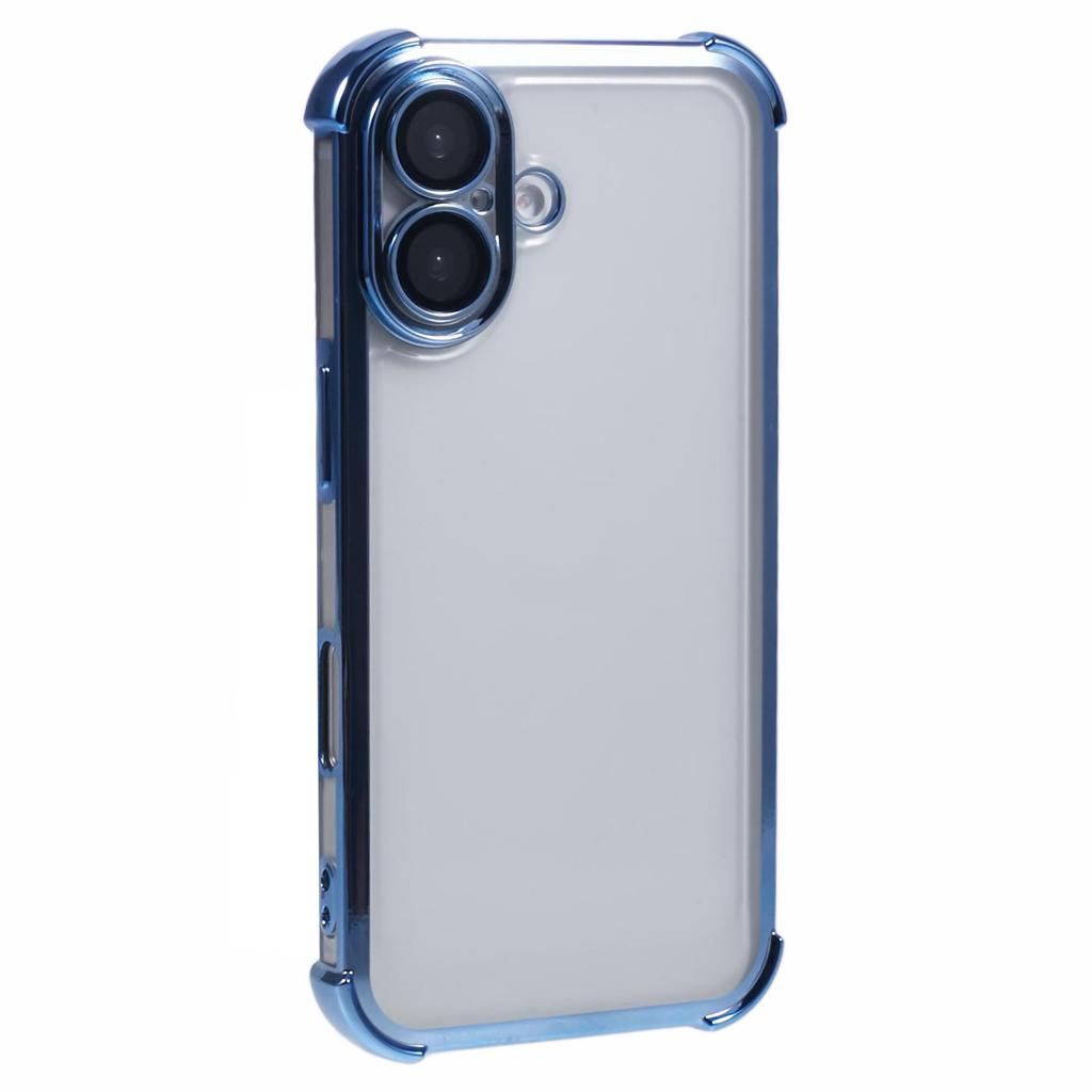For iPhone 16 Case Electroplating Clear TPU Phone Cover with Lens Film
