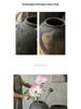 Wabi-Sabi Style Large Grey Ceramic Vase for Living Room Decor