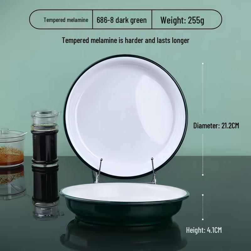 Heerli Melamine Round Dinner Plates (10-Pack)