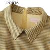 PORTS Women's Houndstooth Shirt Collar Pleated Dress