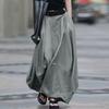High Waist A-Line Ankle-Length Women Skirt Solid Color Office Maxi Skirt Female Clothing