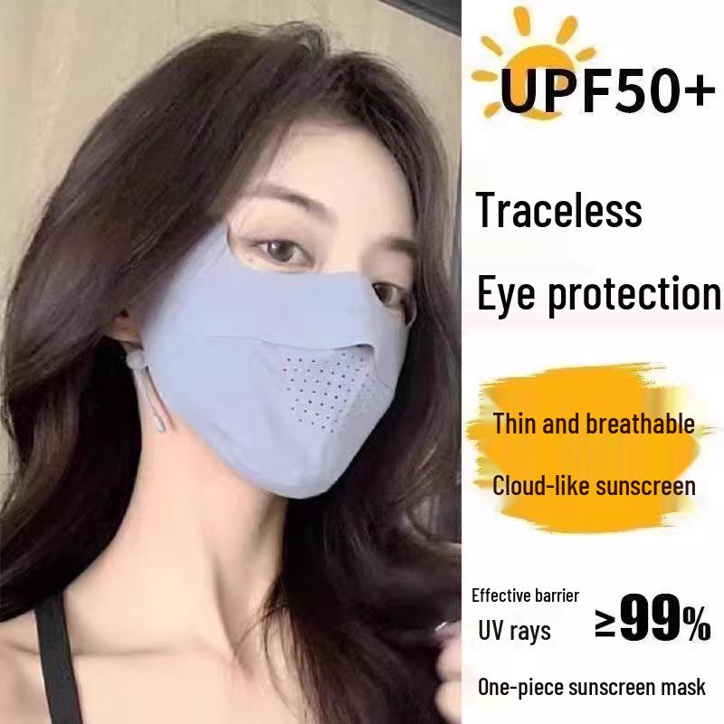 Dámská vysoce kvalitní 3D maska proti slunci z ledového hedvábí s UV ochranou