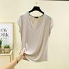 Modal V-Neck Tank Tops Summer Women's T-shirts Sleeveless Plus Size Thin Casual Loose Tee Tops