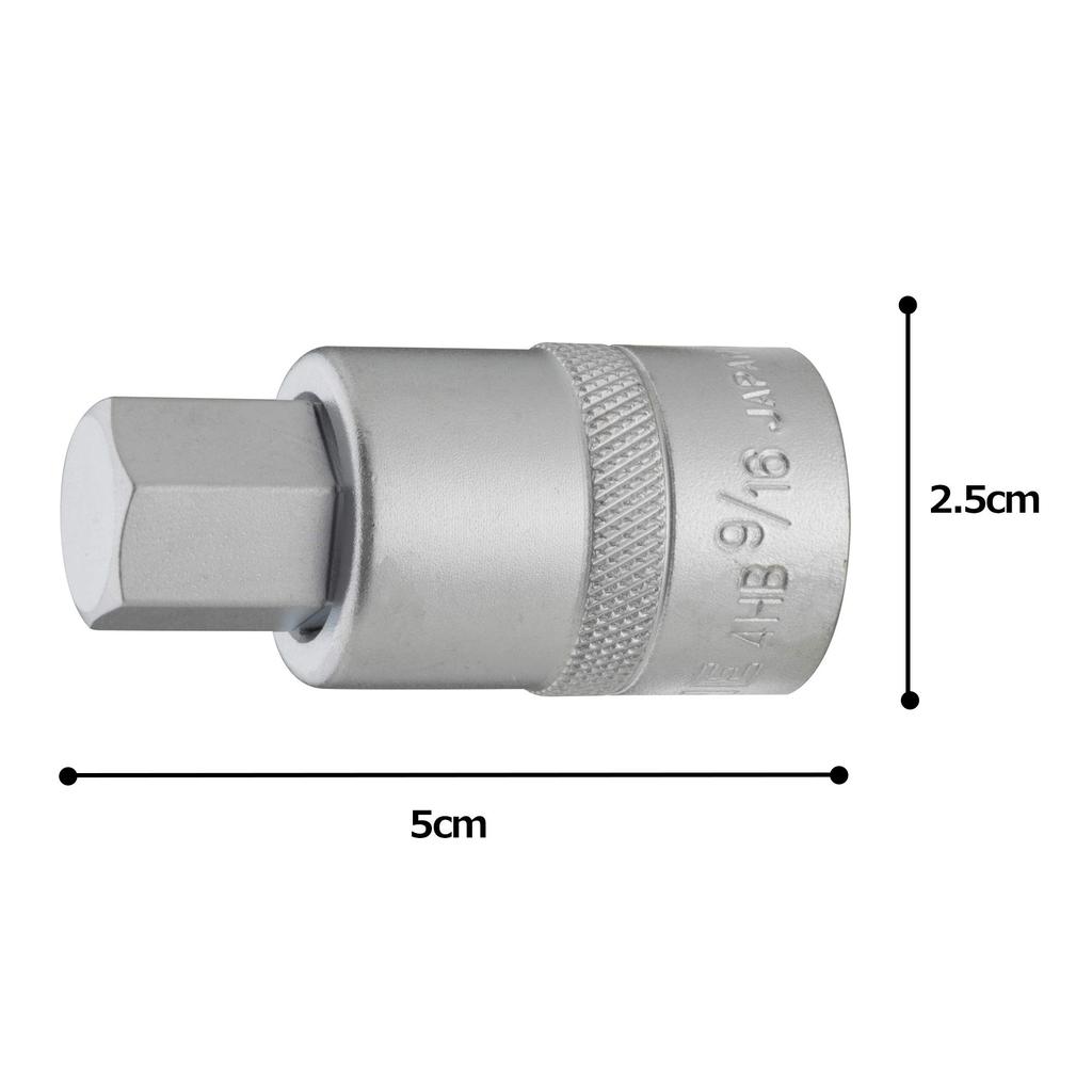 Tone Hexagonal Width 4HB-18 Socket, 12.7mm (1/2") Drive, 9/16"