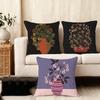1PC Classic Vintage Vase Cushion Cover Plush Fabric Soft DoubleSided Printed Sofa Warm Winter Home Child Gift Pillow Case