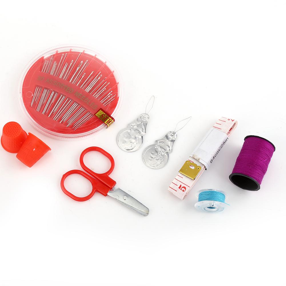 Sewing Kit Measure Tap Scissors Thimble Thread Needle Set Home Use Tools