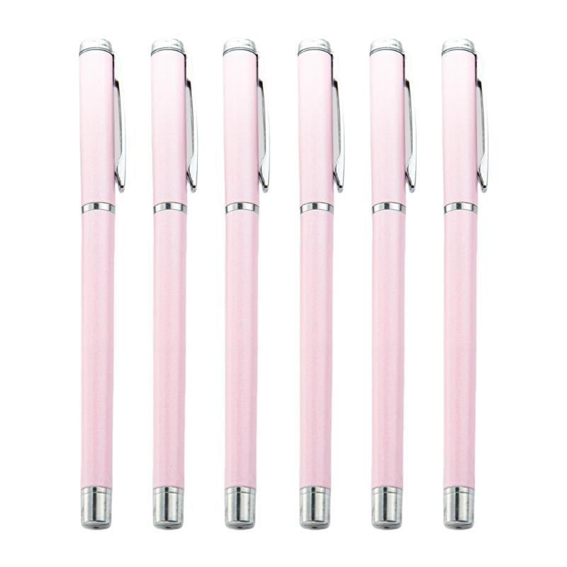6Pcs Metal Ballpoint Pen with Pen Clip Office Writing Pen Smooth to Write Quick Drying Guest Sign In Pen for Office