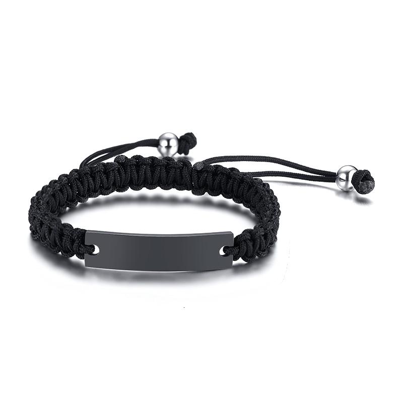 Engraved Personalized Rope ID Bracelet Braided Adjustable Friendship Couples Women Men Custom Name Initials Wristband