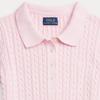 Polo Ralph Lauren Dress Ss24 Logo Embroidered Ribbed Solid Short Sleeve Kids Dress Light-Pink CWPODRSG3D20797-650