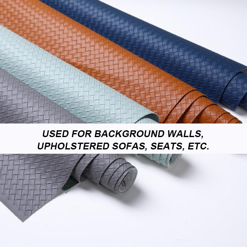 100x137cm Woven Pattern Synthetic Leather Fabric Soft PU Leather Sewing Diy Sofa Background Car Interior Upholstery Home Decor