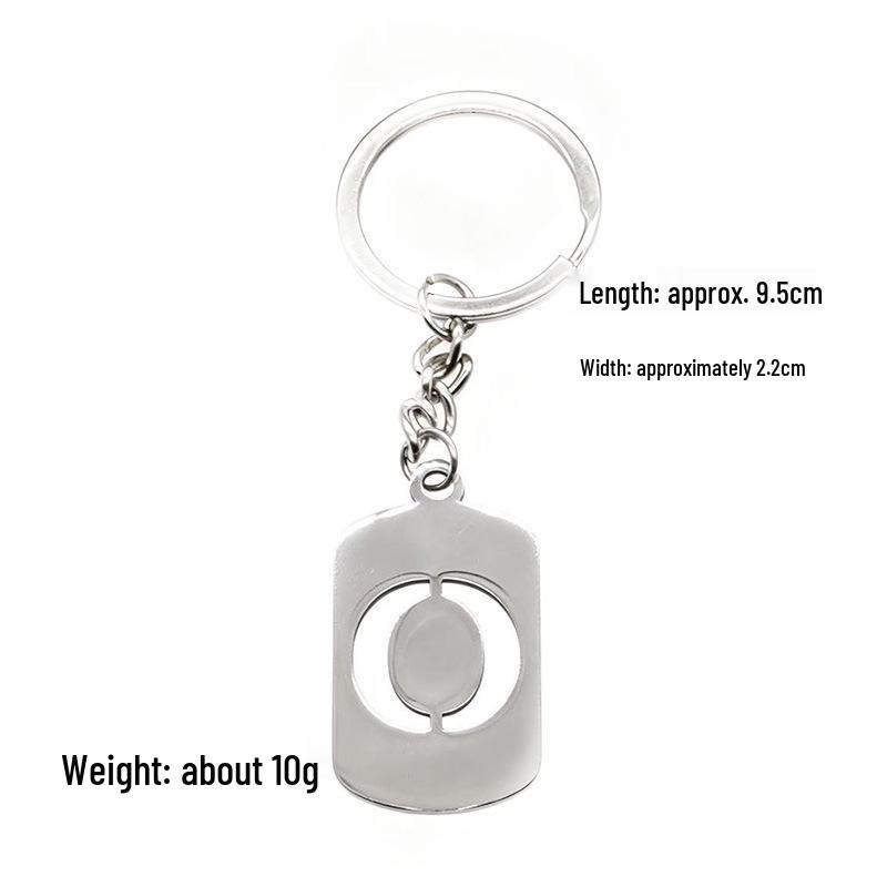 Pendentif Porte-clés 26 Lettres en Acier Inoxydable Creux - Polyvalent pour Sac à Dos, Voiture, Plaque Militaire