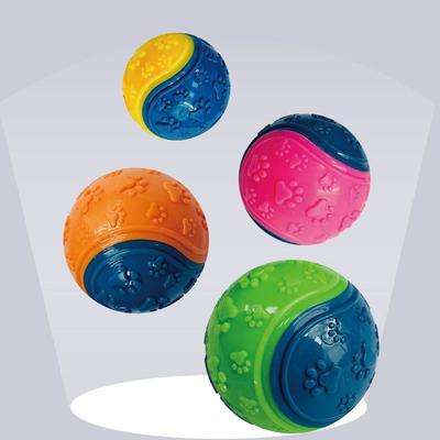Orange Yellow Dog Chew Ball Toy TPR Cat Bouncing Toy Ball New Teasing Dog Ball  Dog