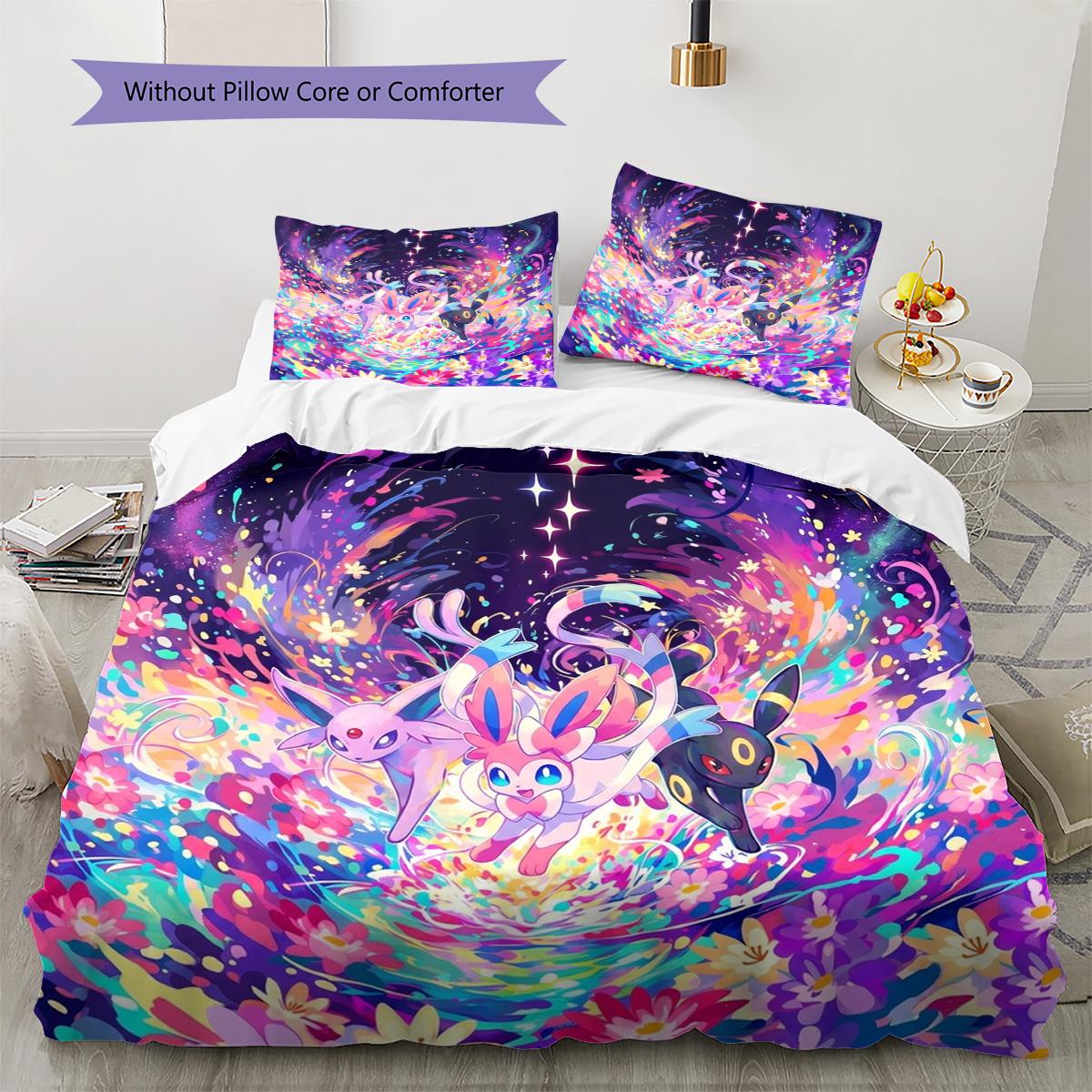 

Pokemon Pattern Bedding Quilt Set Quilt Cover Pillowcase Home Decoration Birthday Gift (1 * duvet cover + 2 * pillowcase, without core) 135x200cm