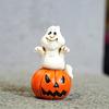 Halloweenská pryskyřičná ozdoba Strašidelný strašidelný dům Hrob Strom Démon Kořen Náhrobní kámen Socha s LED světlem Kreslená dýně Duch Figurka Ozdoba